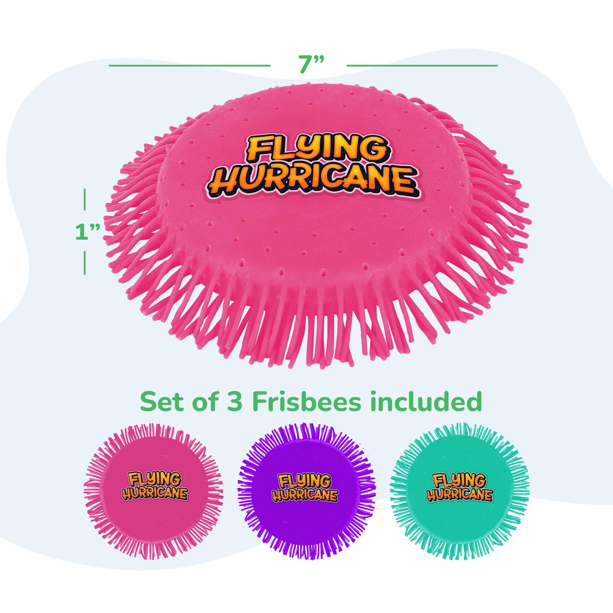 Splash Water Flying Disc Toys, Set of 3, Water Splashing Flying Discs for Kids in 3 Bright Colors