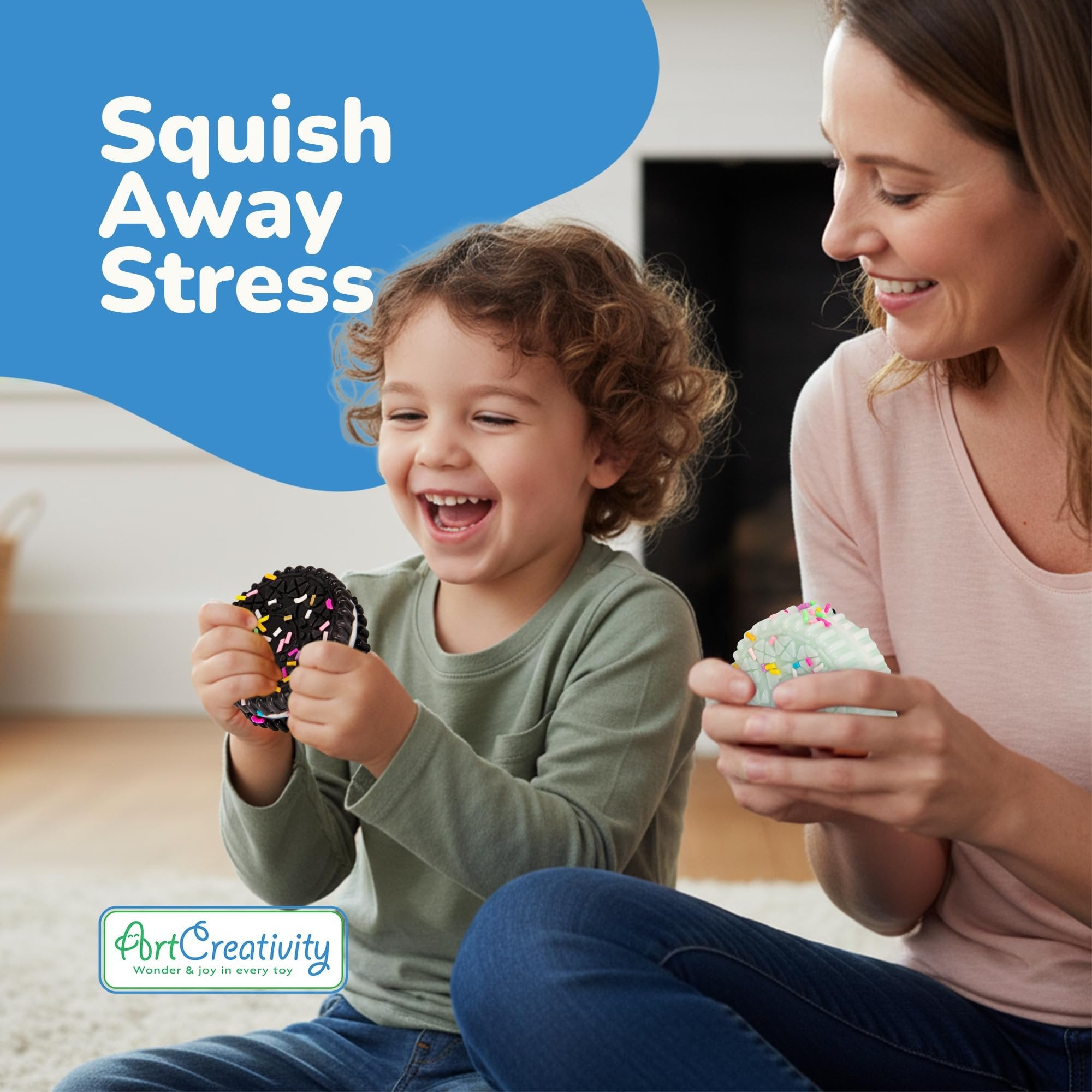 Squishy Cookies Fidget Toys for Kids and Adults - 4 Pack