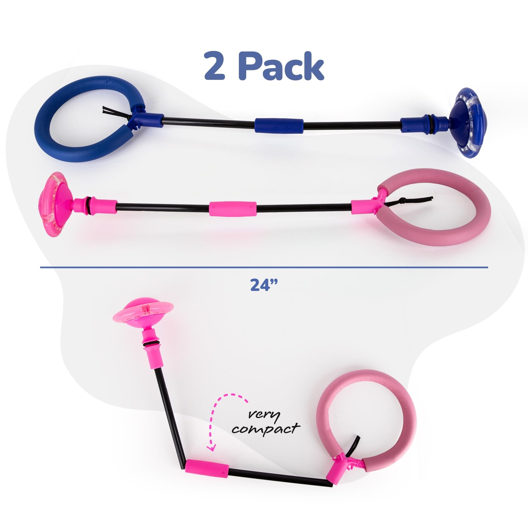 Light Up Ankle Skip Ball Set – 2 Pack LED Motion Toys for Kids