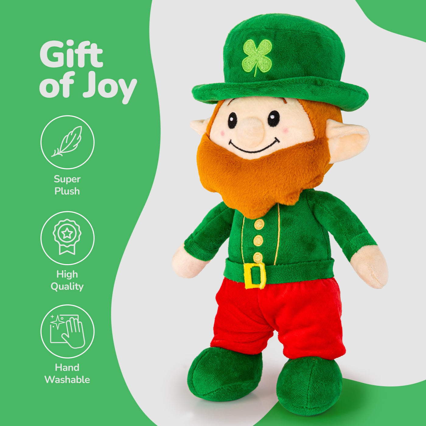 St. Patrick’s Day Plush Leprechaun - 12"