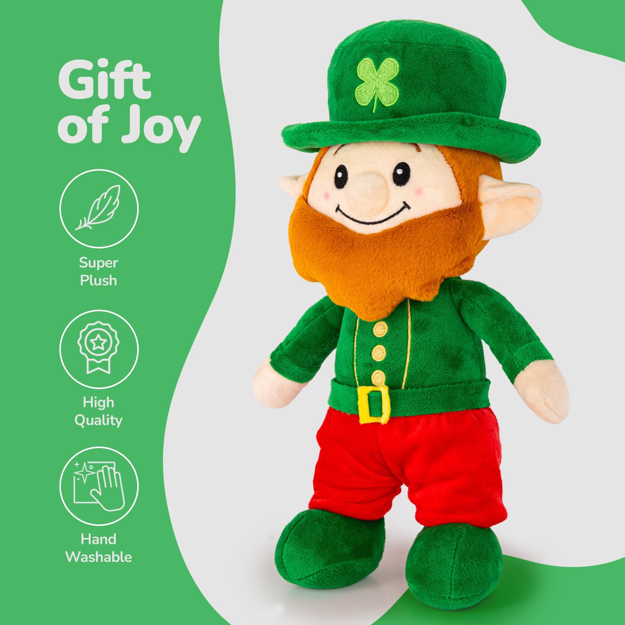 St. Patrick’s Day Plush Leprechaun - 12"