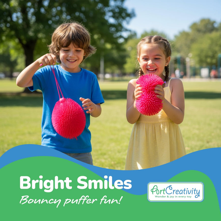 Tie Dye Puffer Ball with Hanging Loop, 6 Inch