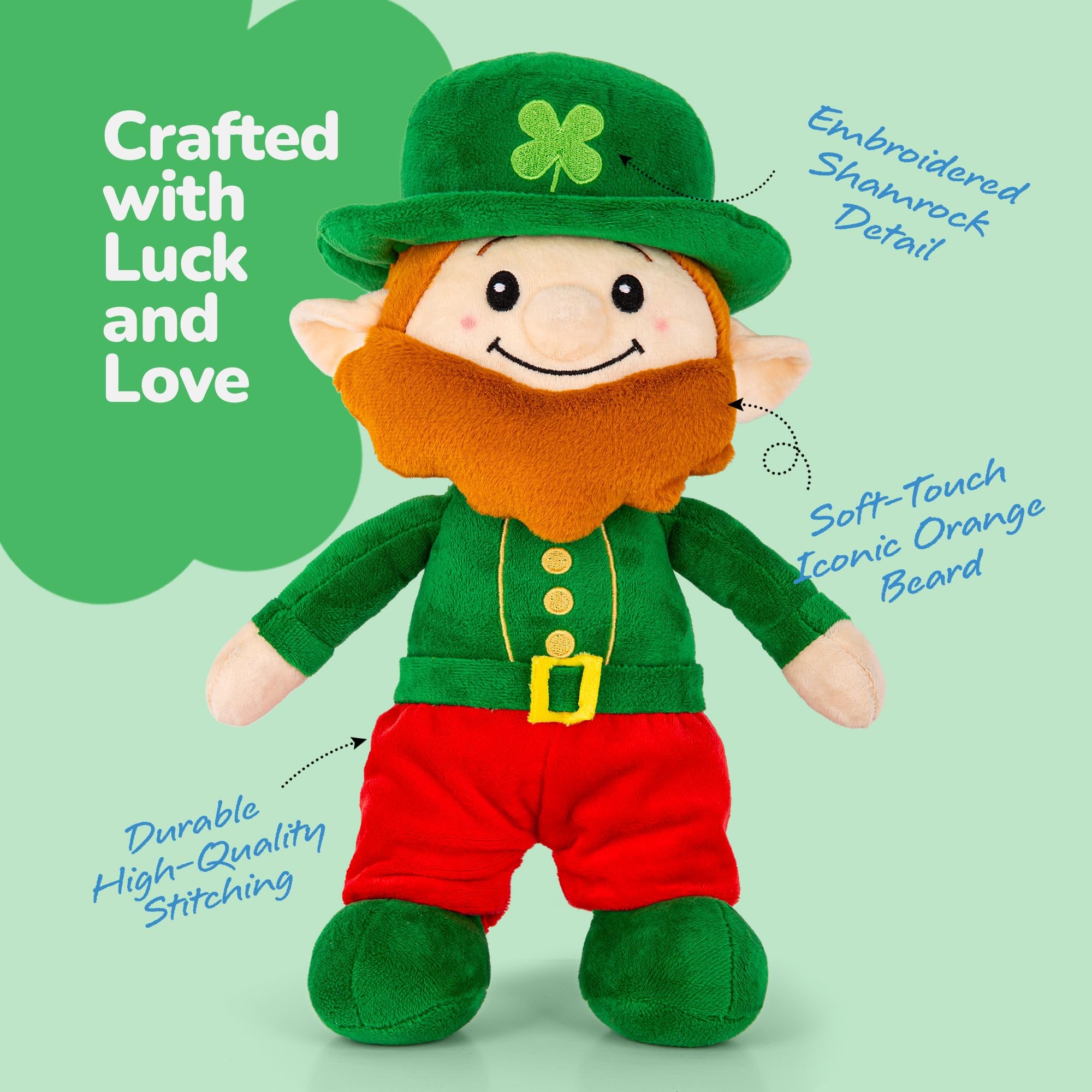 St. Patrick’s Day Plush Leprechaun - 12"