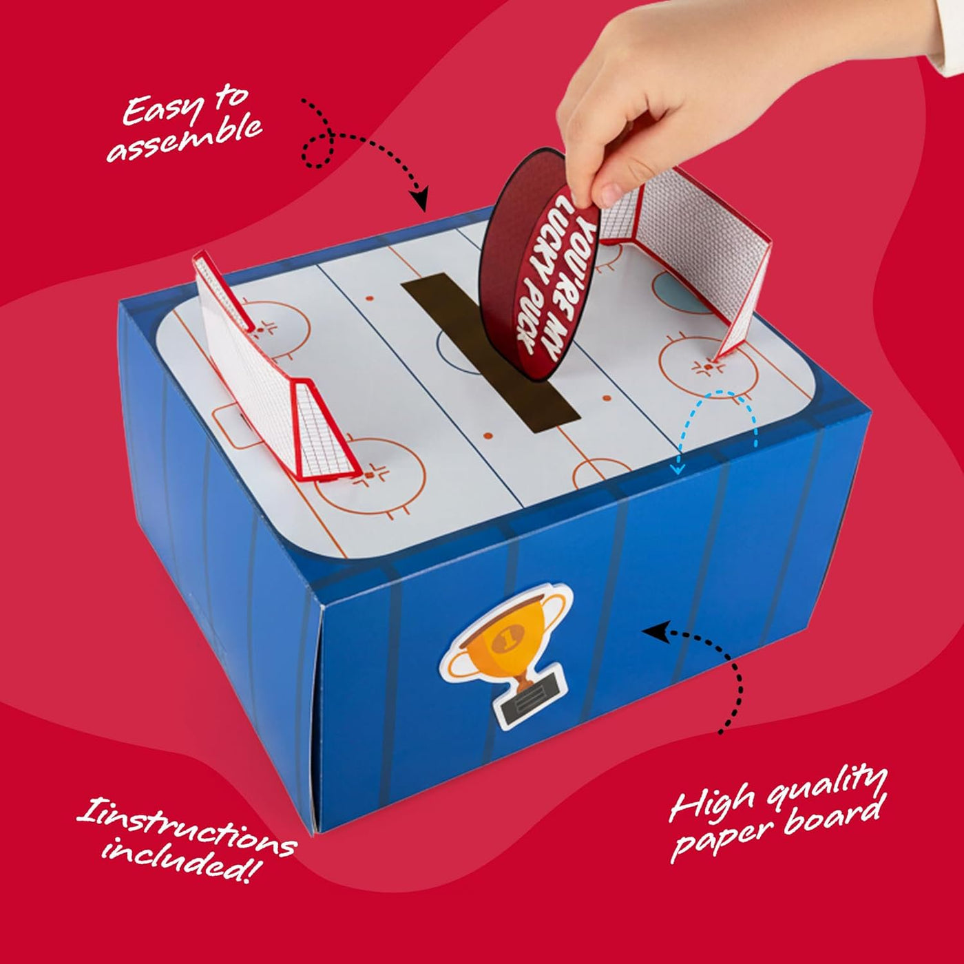 Hockey Valentine Craft Box for Kids