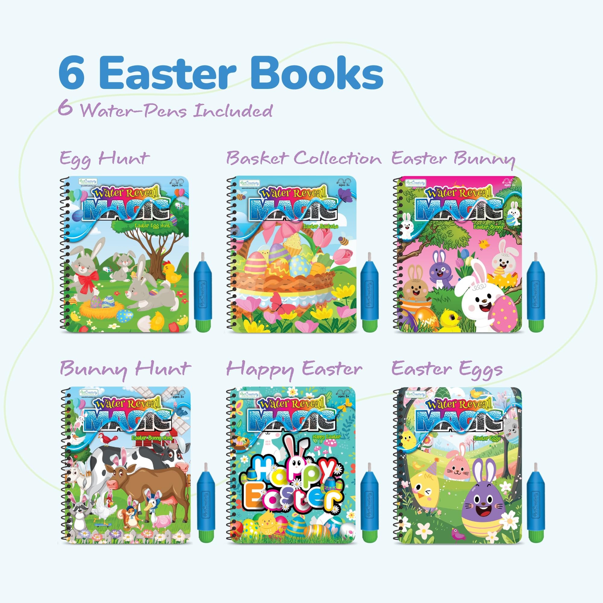 Easter Magic Water Coloring Books for Toddlers - 6 Pack