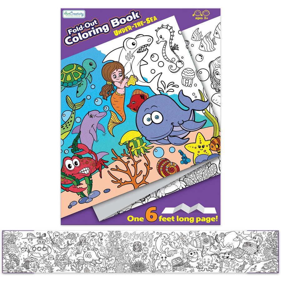 Jumbo Fold-Out Coloring Book – Under the Sea – 6 Ft