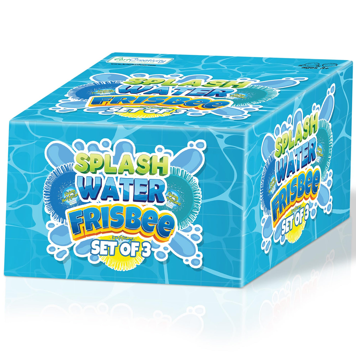 Splash Water Flying Disc Toys, Set of 3, Water Splashing Flying Discs 3 Bright Colors