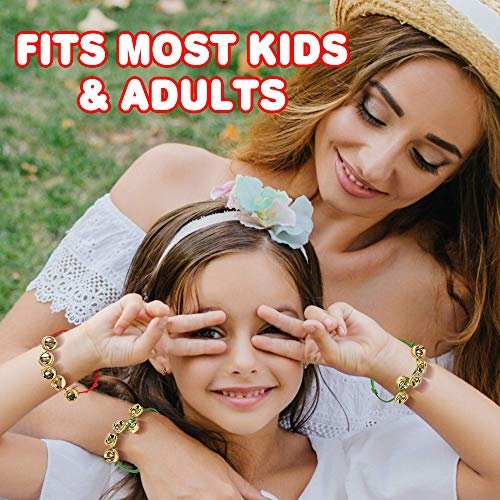 Jingle Bell Bracelets, Set of 24, Red and Green Adjustable Holiday Bell Bracelets, Christmas Stocking Stuffers for Kids and Adults, Fun Holiday Gifts and Goodie Bag Fillers