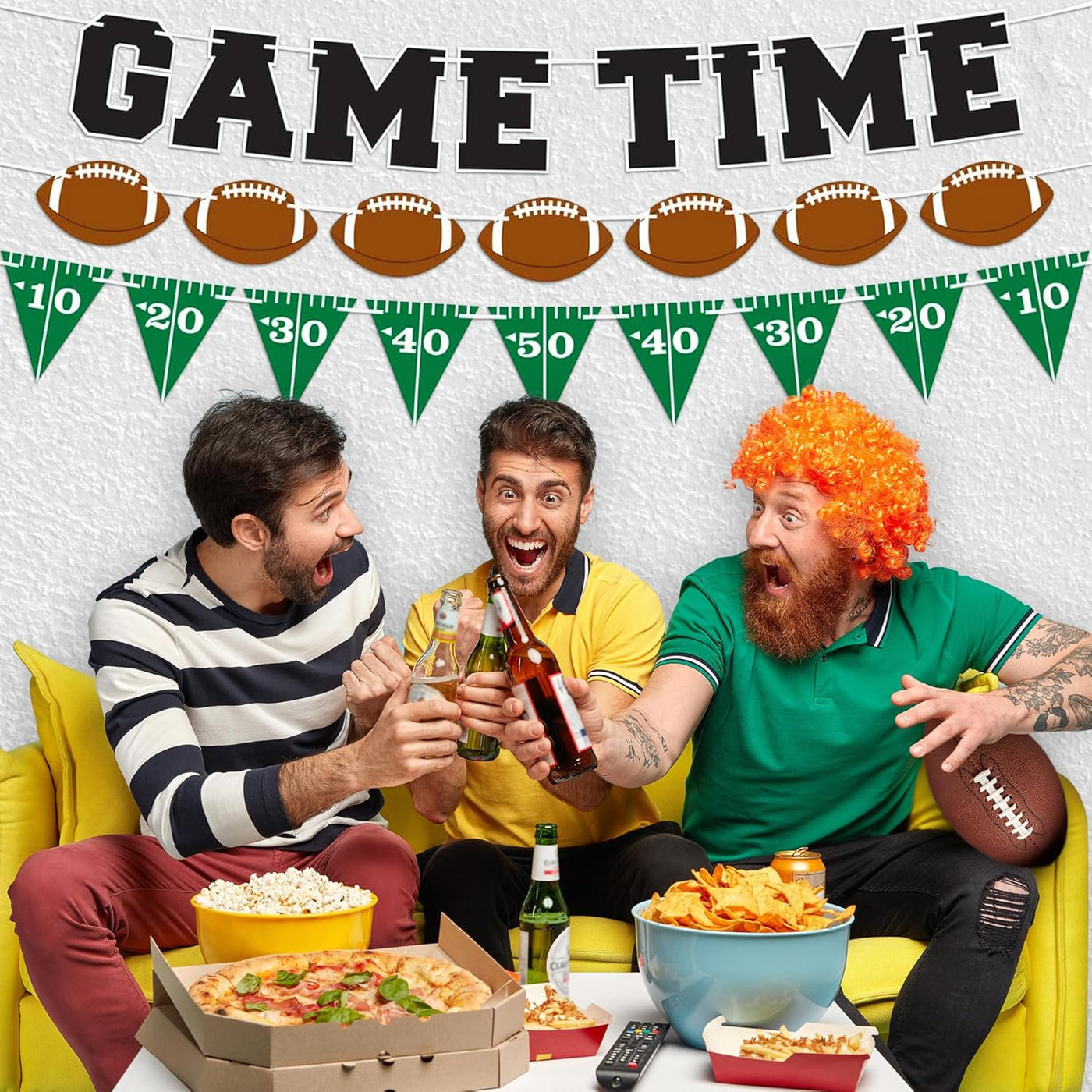Game Time Football Banner Decoration - Set of 3