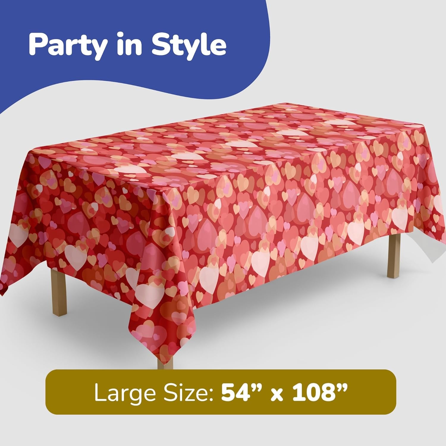 Valentine's Tablecloths - 6 Pack, 54" x 108