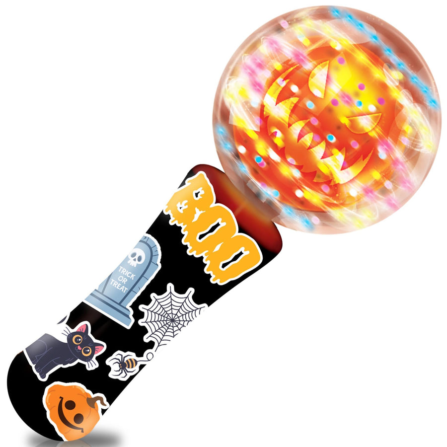 Halloween Magic Ball Light Up Wand with Ghoulish Figure - 7.5"