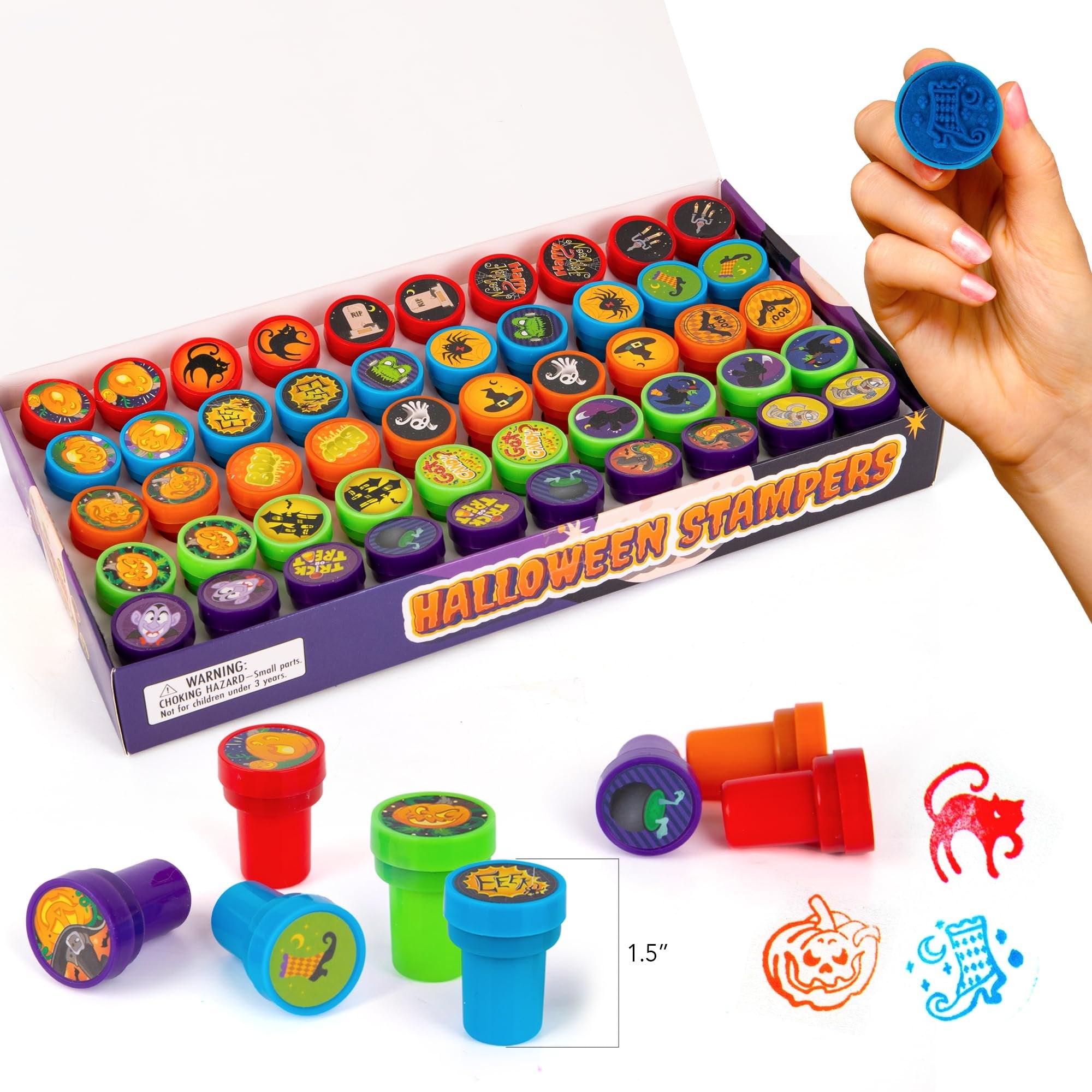 Halloween Stampers - Set of 50 - Kids & Adults Self Inking Spooky Stamps