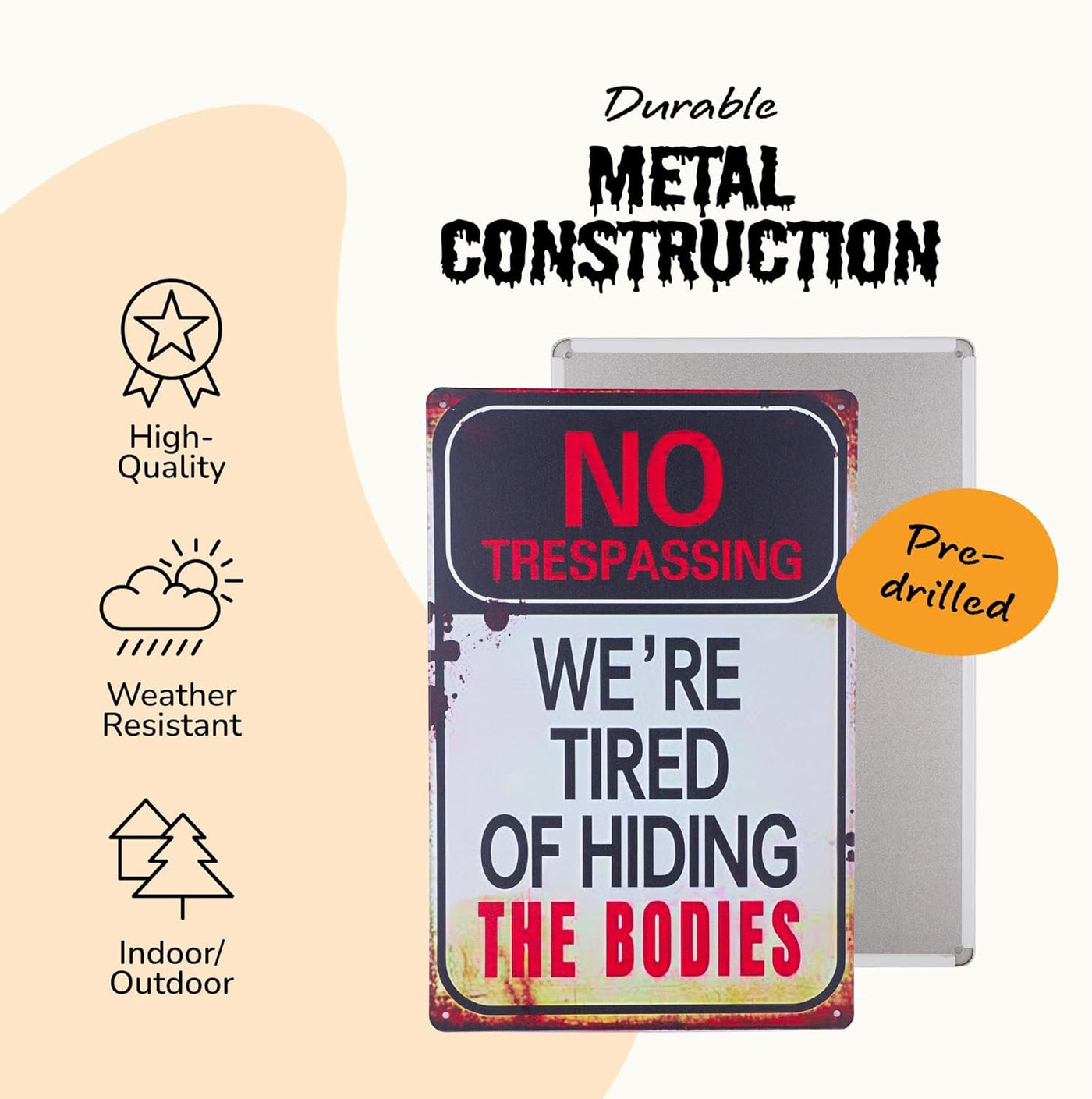 Halloween No Trespassing Sign & Window Stickers