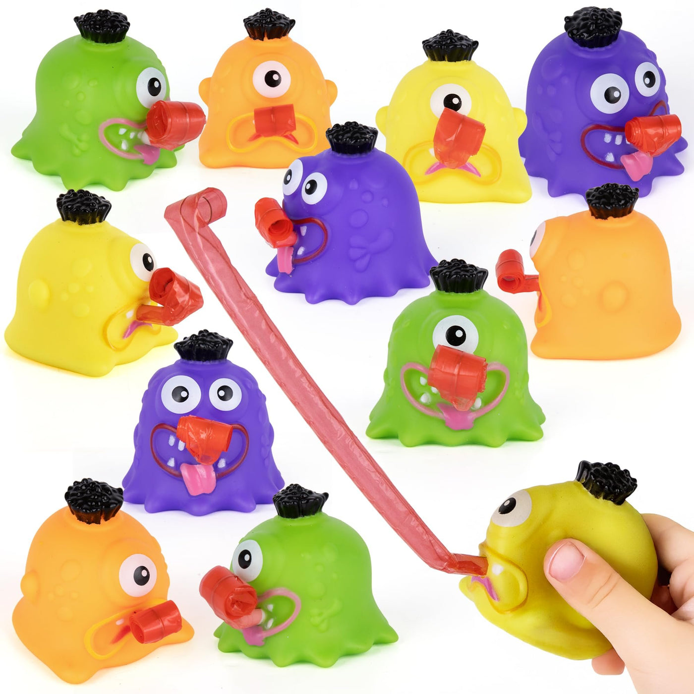 Monster Tongue Out Squeeze Toys - Set of 12