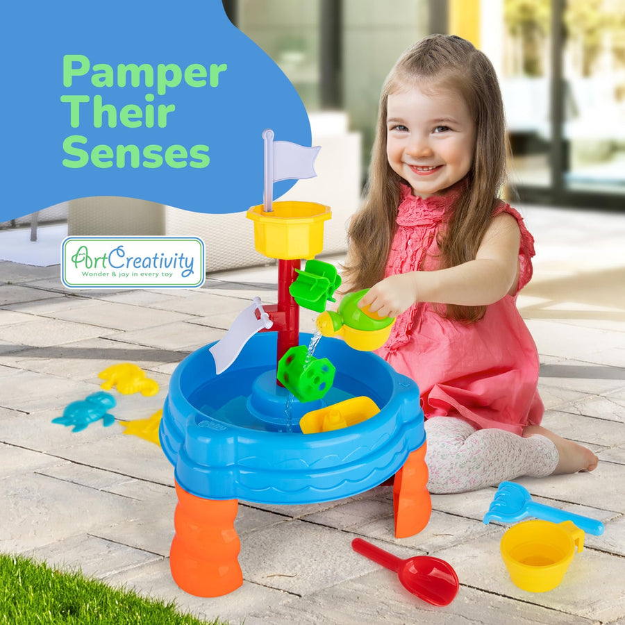 2-in-1 Sand & Water Table for Kids – Outdoor Sensory Play Set with Accessories