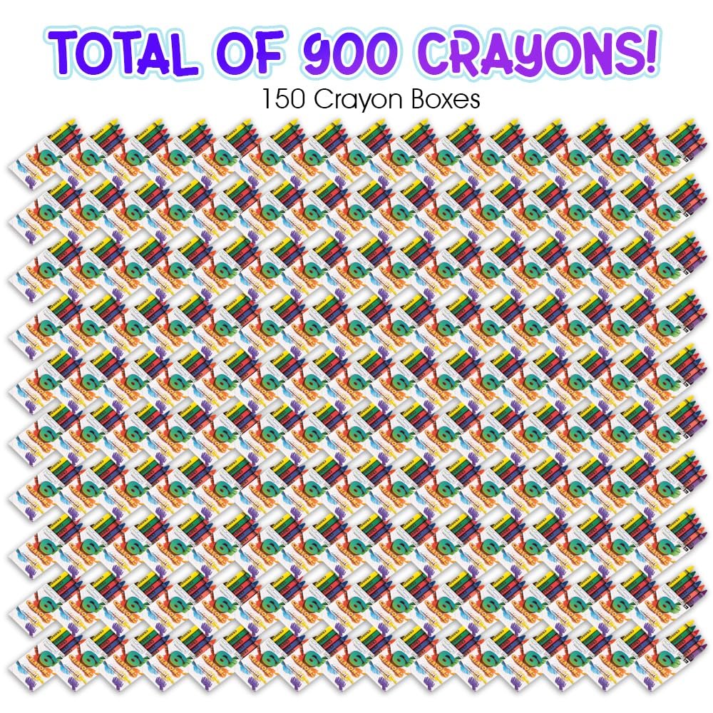 ArtCreativity Crayons Bulk Set - 600 Total Crayons - 100 Packs of 6 - Kids' Colors: Red, Orange, Yellow, Green, Blue, Purple - Classroom & Party Favors