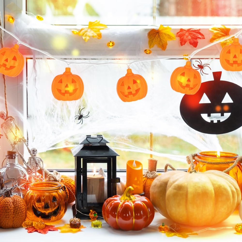 Halloween Pumpkin String Lights with Remote - 20 LED