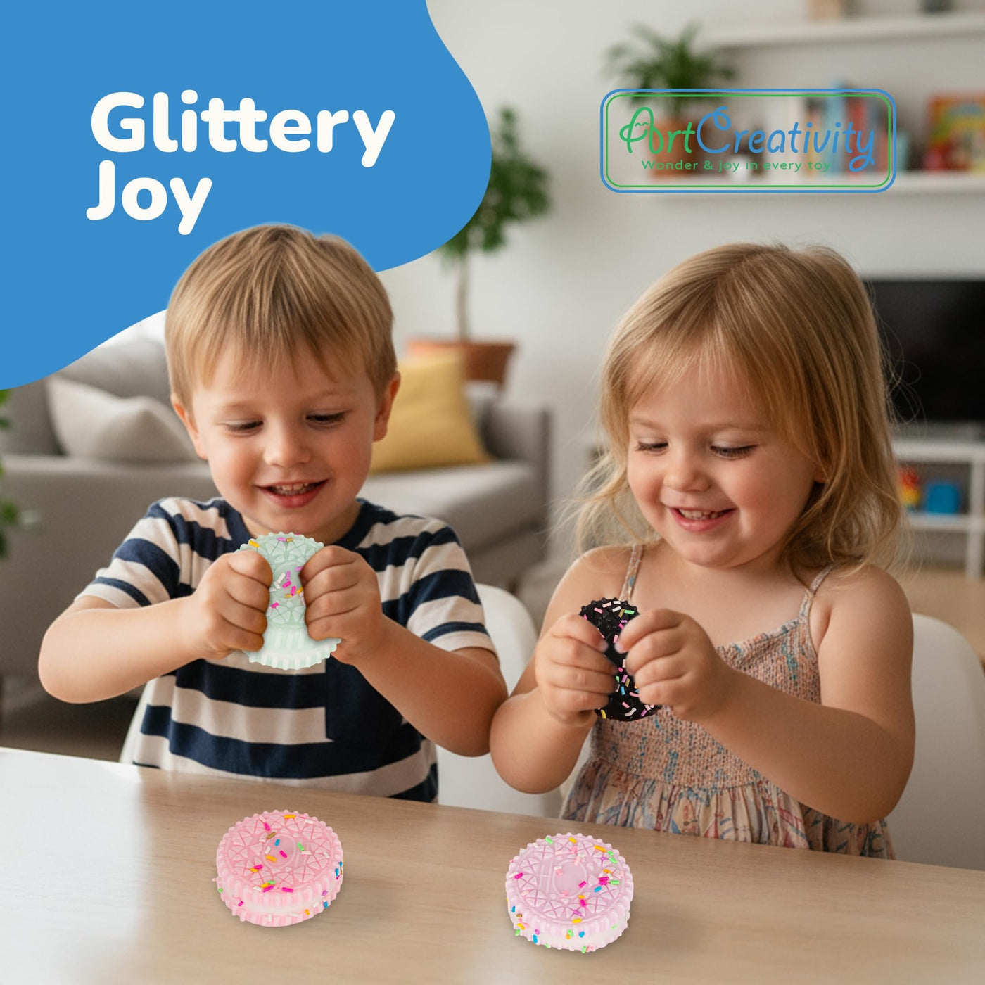 Squishy Cookies Fidget Toys for Kids and Adults - 4 Pack