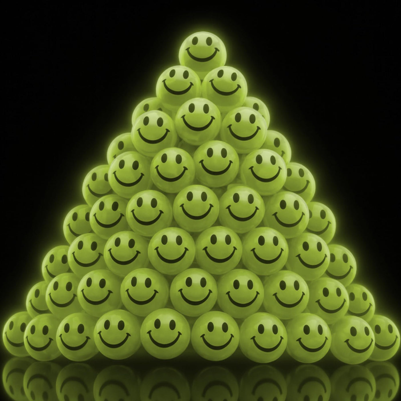 Glow in the Dark Yellow Smiley Face Bouncing Balls - Bulk Pack of 36, 1 Inch