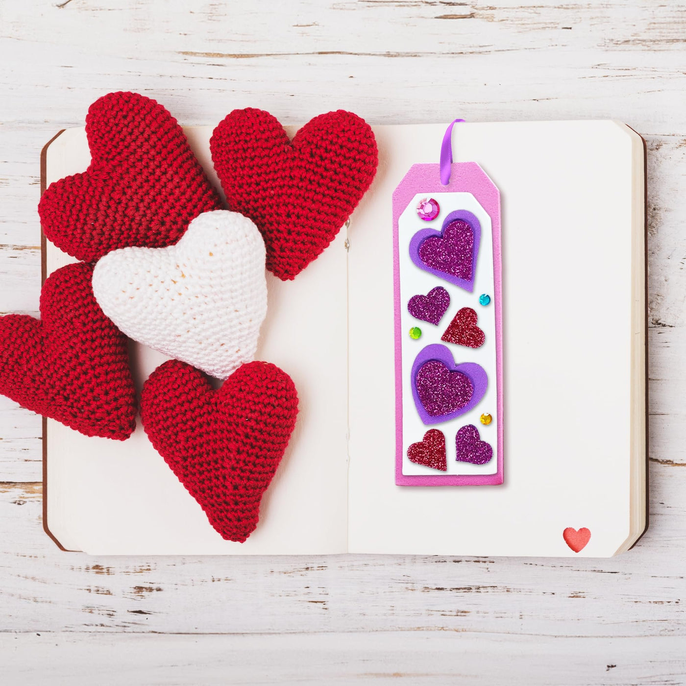 ArtCreativity 314 PCS Valentine’s Day Bookmark Craft Kit - Makes 24 Bookmarks