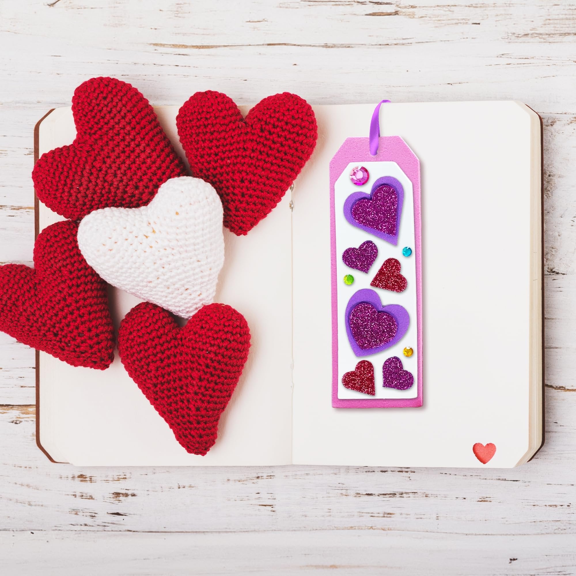 ArtCreativity 314 PCS Valentine’s Day Bookmark Craft Kit - Makes 24 Bookmarks