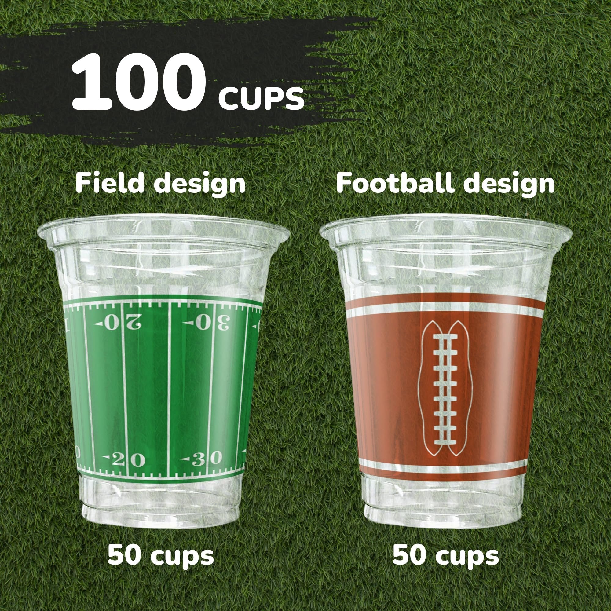 Football Party Cups - Set of 100