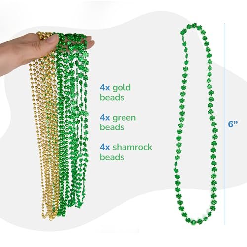 St Patrick’s Day Beads Necklaces - Set of 12