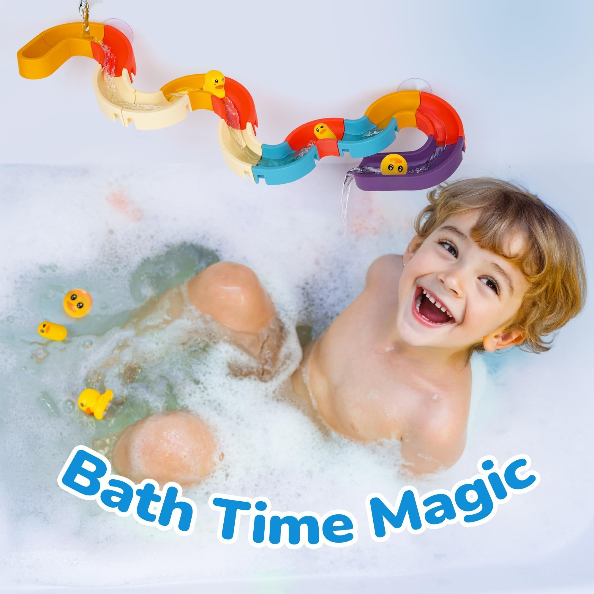 Duck Bathtub Slide Toys – Set of 6 Bath & Water Toys for Toddlers