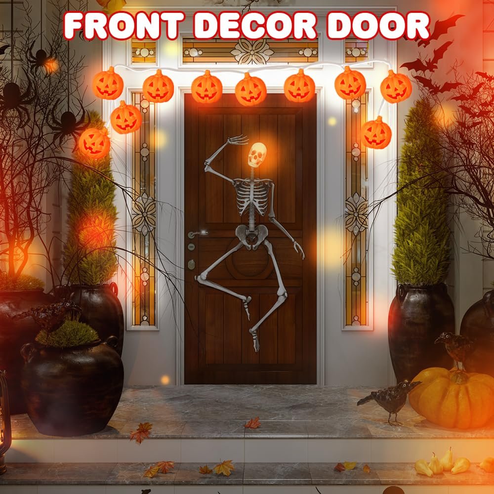 Halloween Pumpkin String Lights with Remote - 20 LED