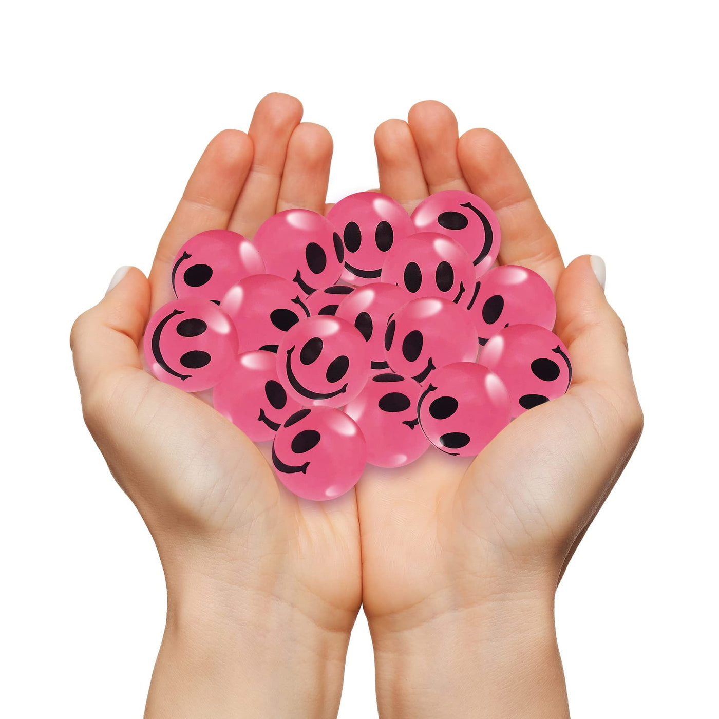 ArtCreativity 36-Set High Bouncy Glow-in-the-Dark Smiley Face Rubber Balls – Safe & Durable Party Favors for Kids