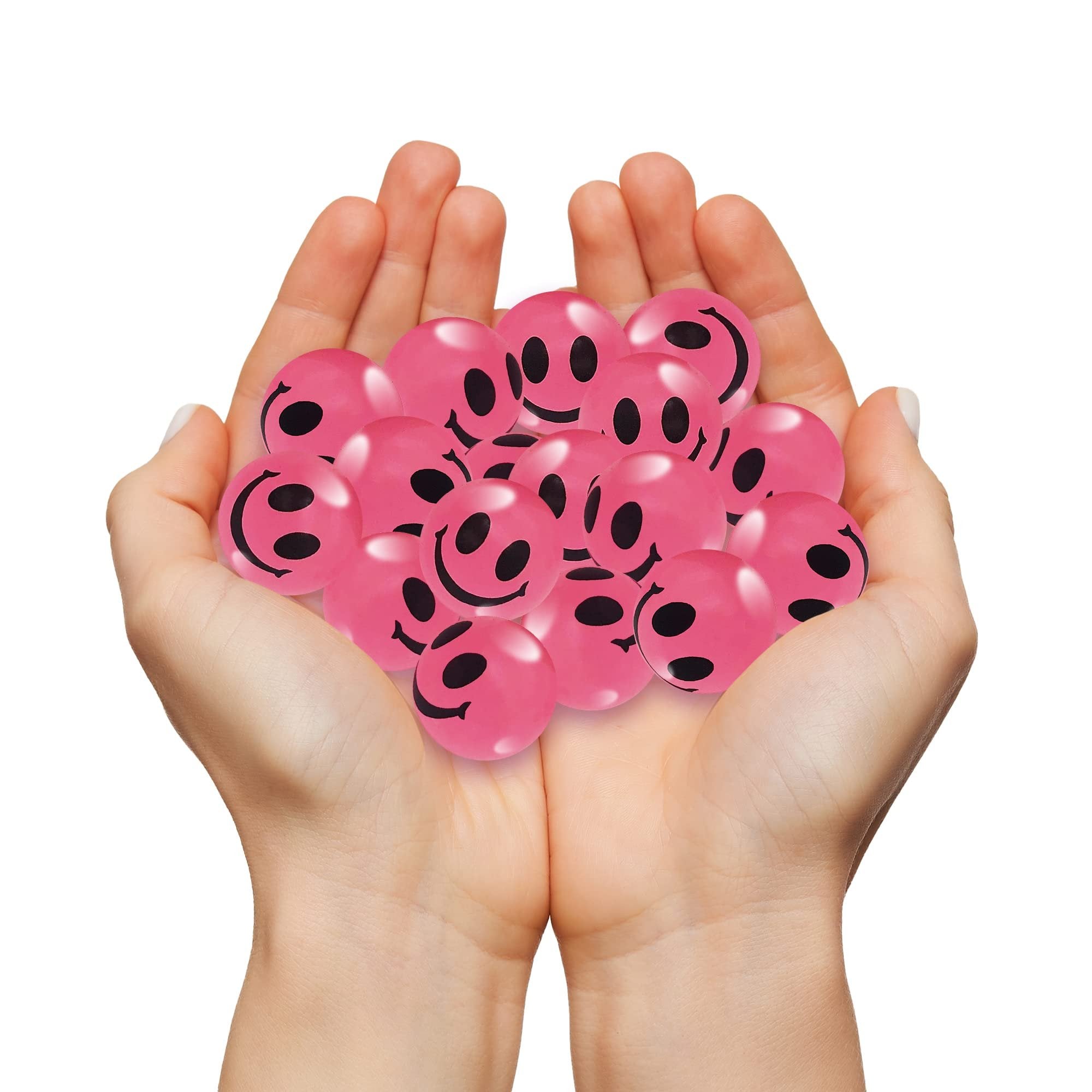 ArtCreativity 36-Set High Bouncy Glow-in-the-Dark Smiley Face Rubber Balls – Safe & Durable Party Favors for Kids