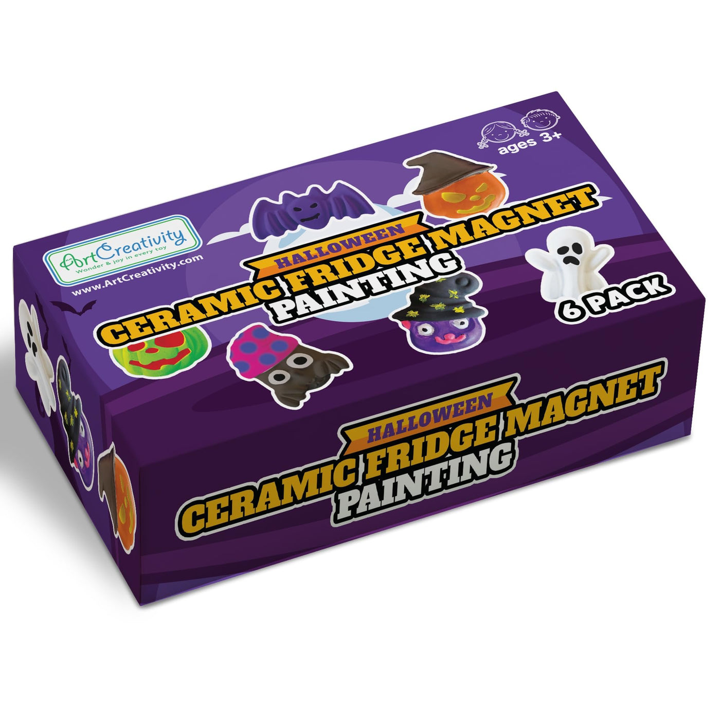 Halloween Ceramic Fridge Magnet Painting Kit - 6 Pack