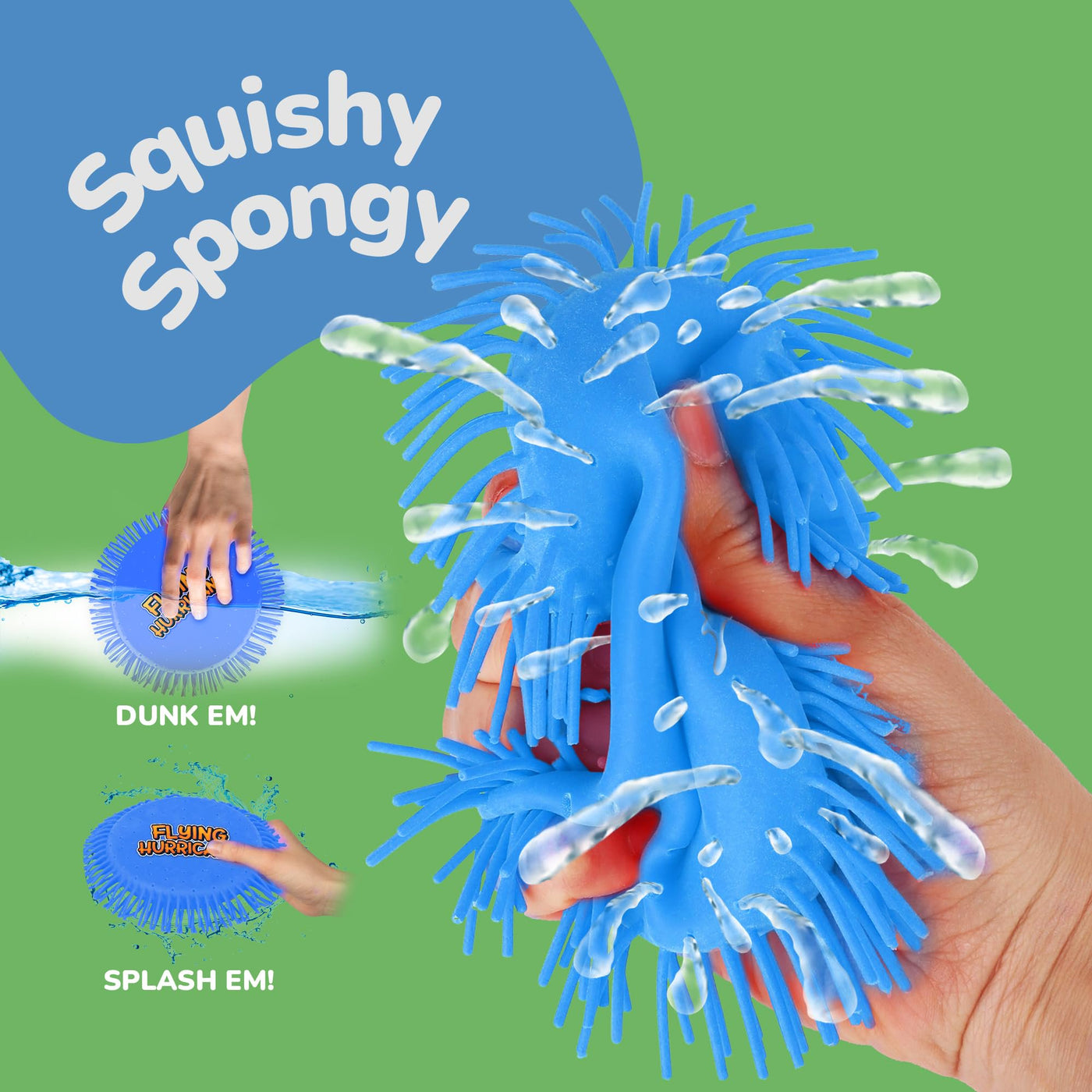 Splash Water Flying Disc Toys, Set of 3, Water Splashing Flying Discs 3 Bright Colors