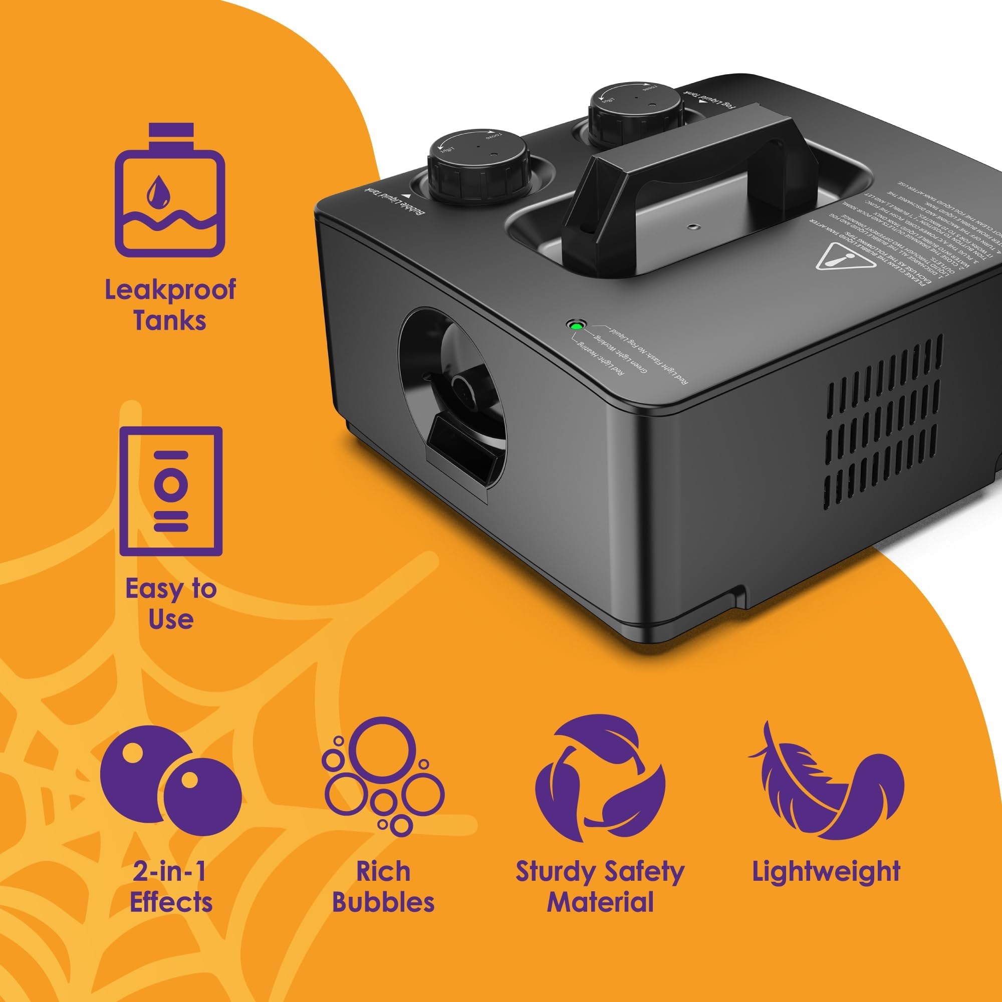 Fog Bubble Machine - 2 in 1 Smoke Bubble Machine with Fog and Bubble Liquid Concentrates (200 ml Each)