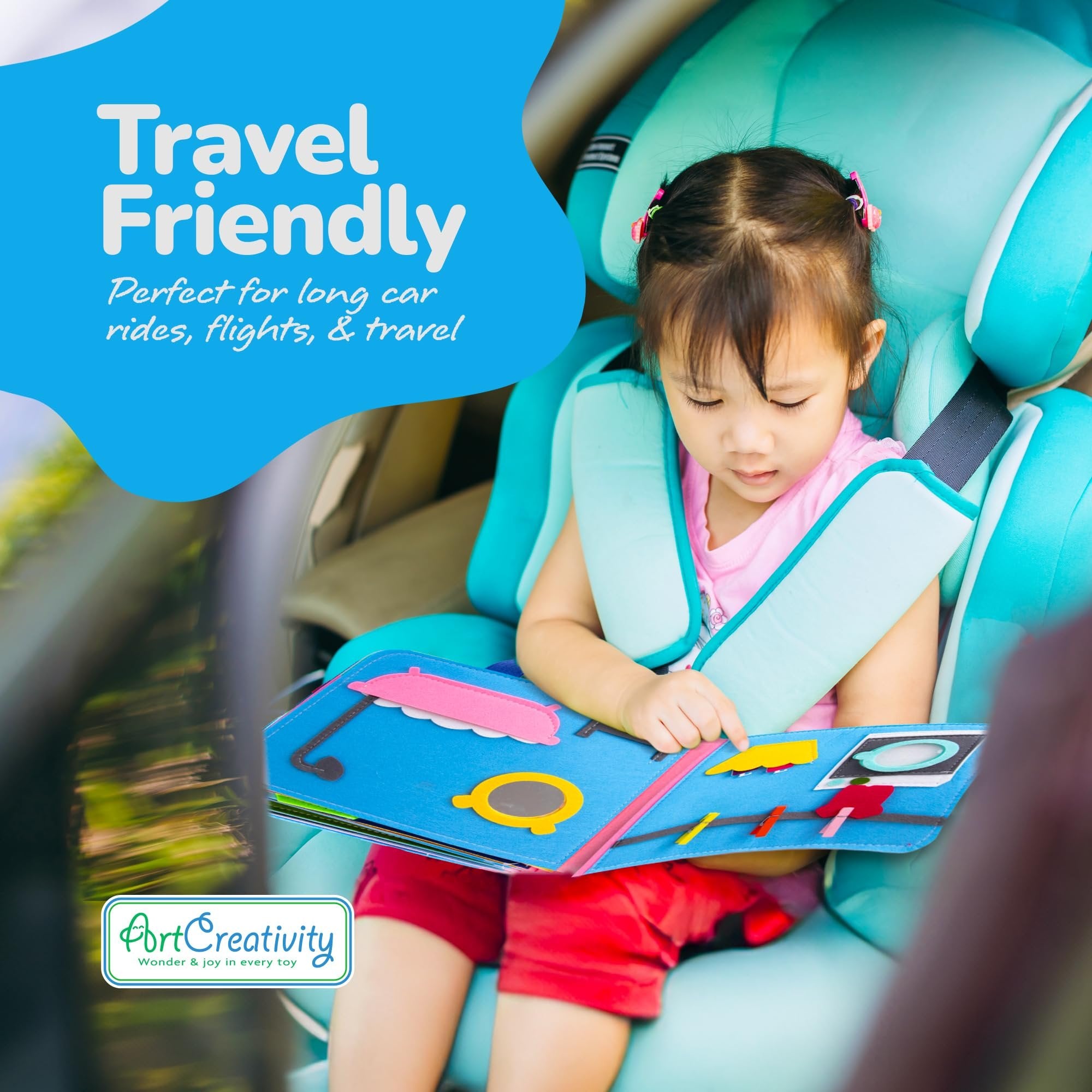 Montessori Quiet Book - Busy Book for Kids with 16 Pages Full of Interactive Activities