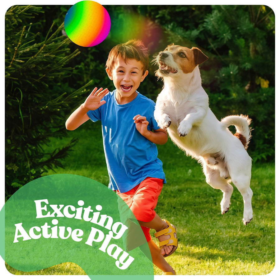 ArtCreativity Tri-color Playground Ball for Kids with Hand Pump, Bouncy 9 Inch Kick Ball for Backyard, Park, and Beach Outdoor Fun, Beautiful Colors, Durable Outside Play Toys for Boys & Girls