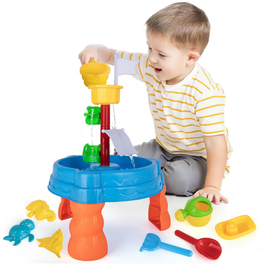 2-in-1 Sand & Water Table for Kids – Outdoor Sensory Play Set with Accessories