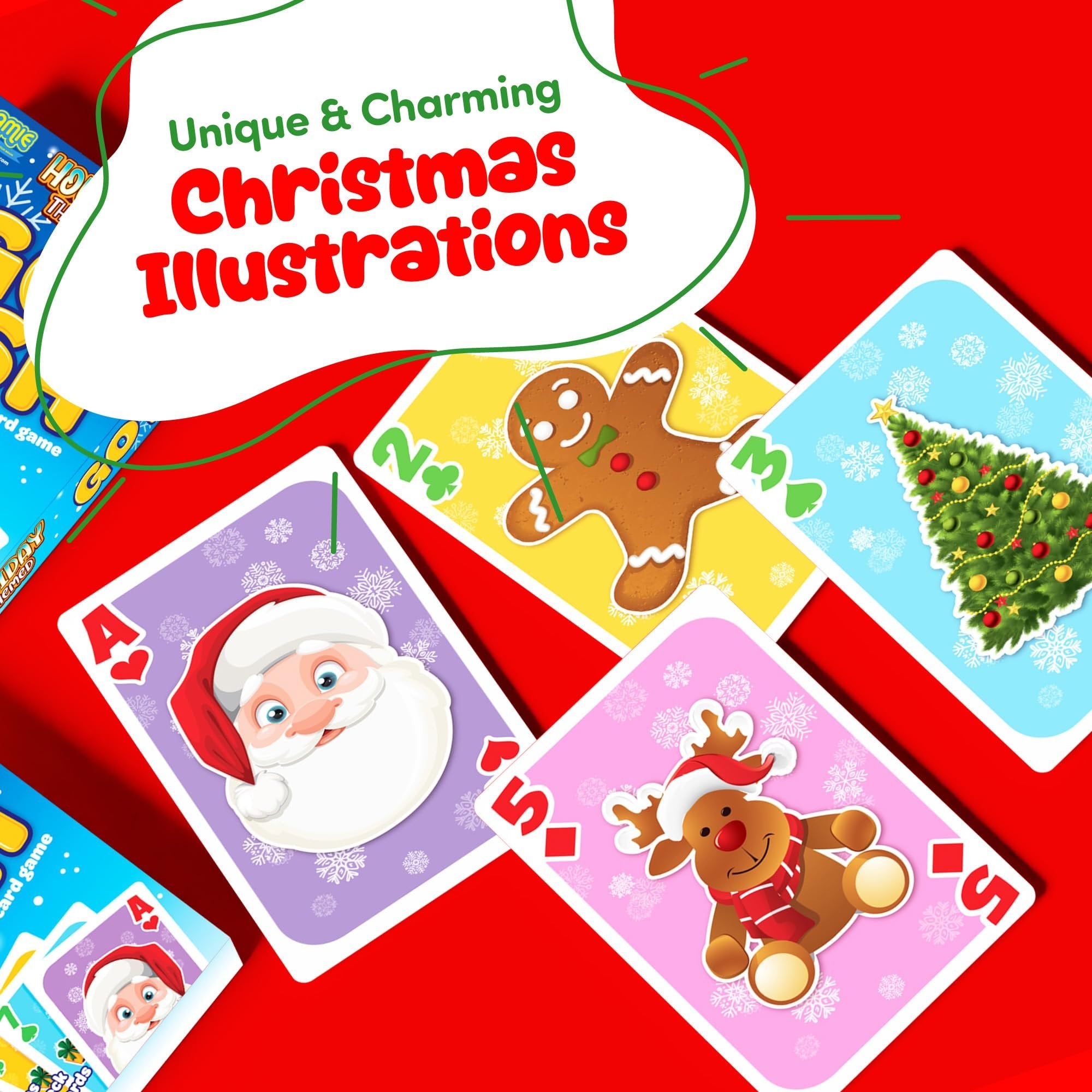 Christmas Go Fish Playing Cards Games for Kids - Deck of 52
