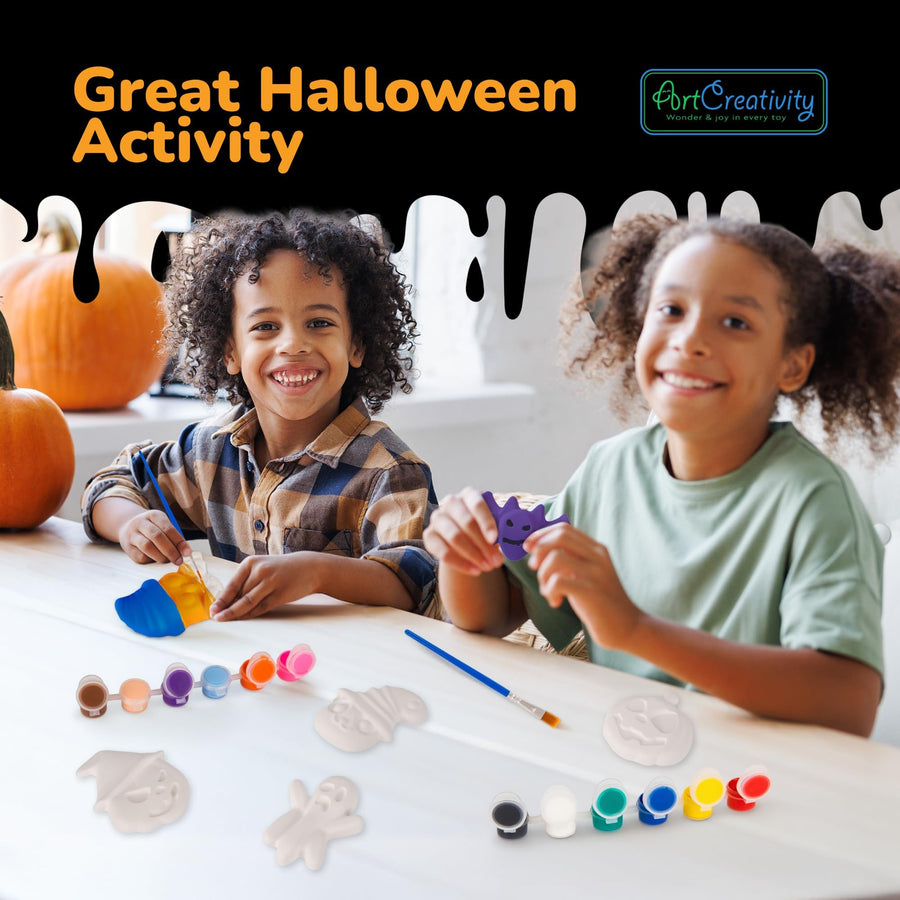 Halloween Ceramic Fridge Magnet Painting Kit - 6 Pack