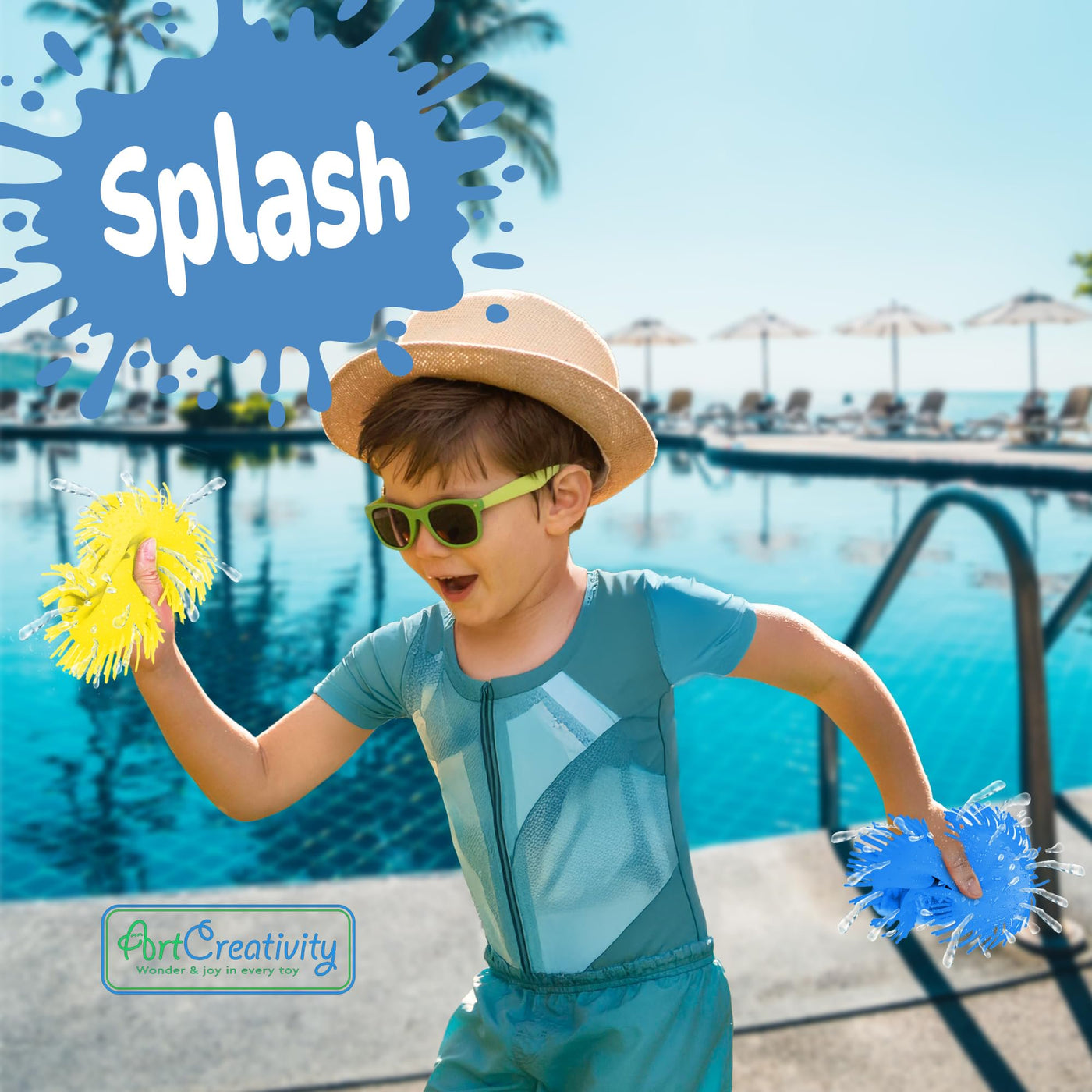 Splash Water Flying Disc Toys, Set of 3, Water Splashing Flying Discs 3 Bright Colors
