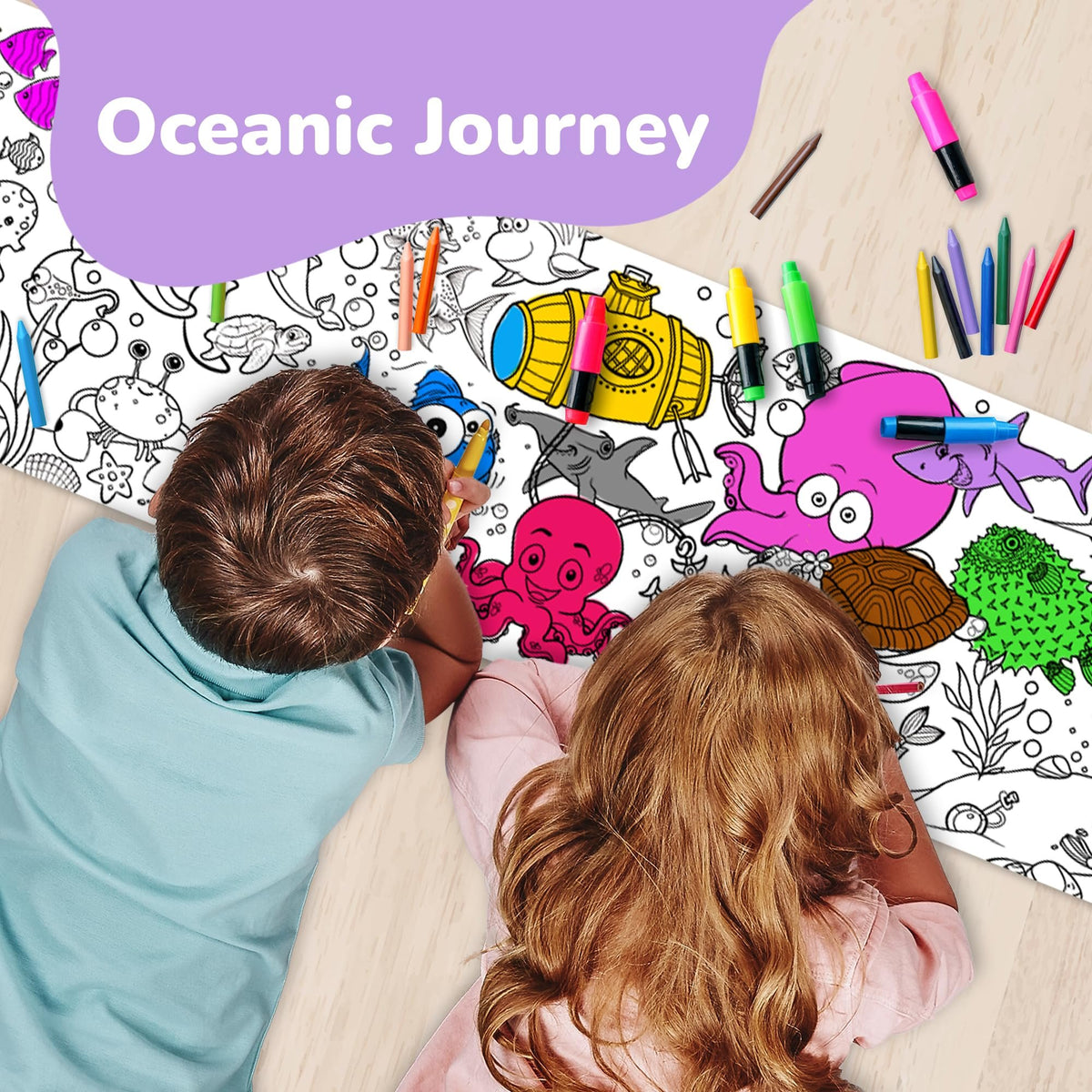 Jumbo Fold-Out Coloring Book – Under the Sea – 6 Ft · Art Creativity
