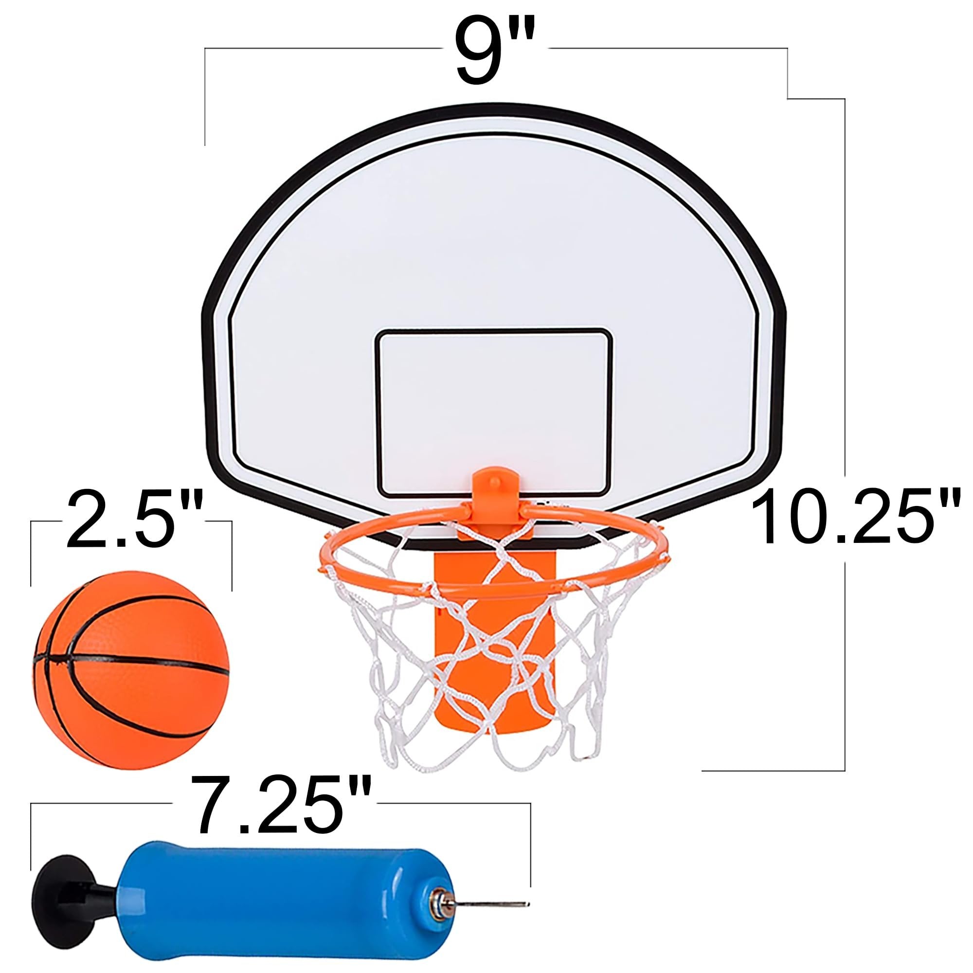 Trash Can Basketball Set, Includes Clip-On Hoop with Backboard, Inflatable Ball and Pump, Fun Indoor Basketball Hoop for Kids, Office Toys for Adults, Great Birthday Gift Idea