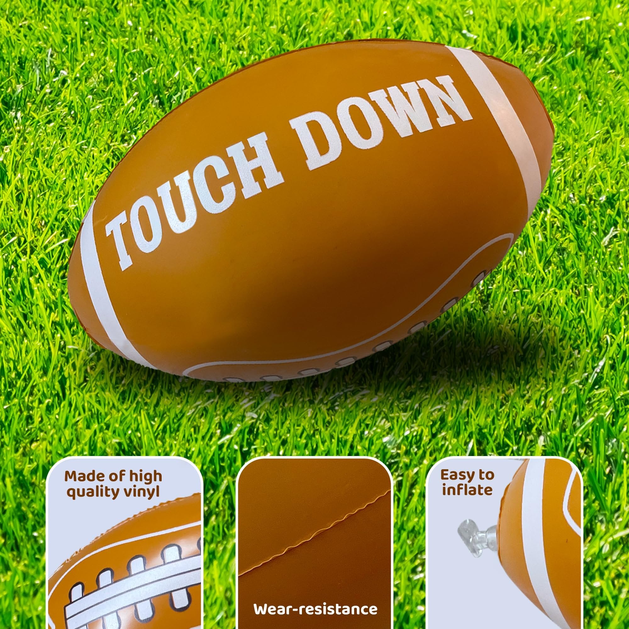 12 Pcs Inflatable Football for Football Party Decorations