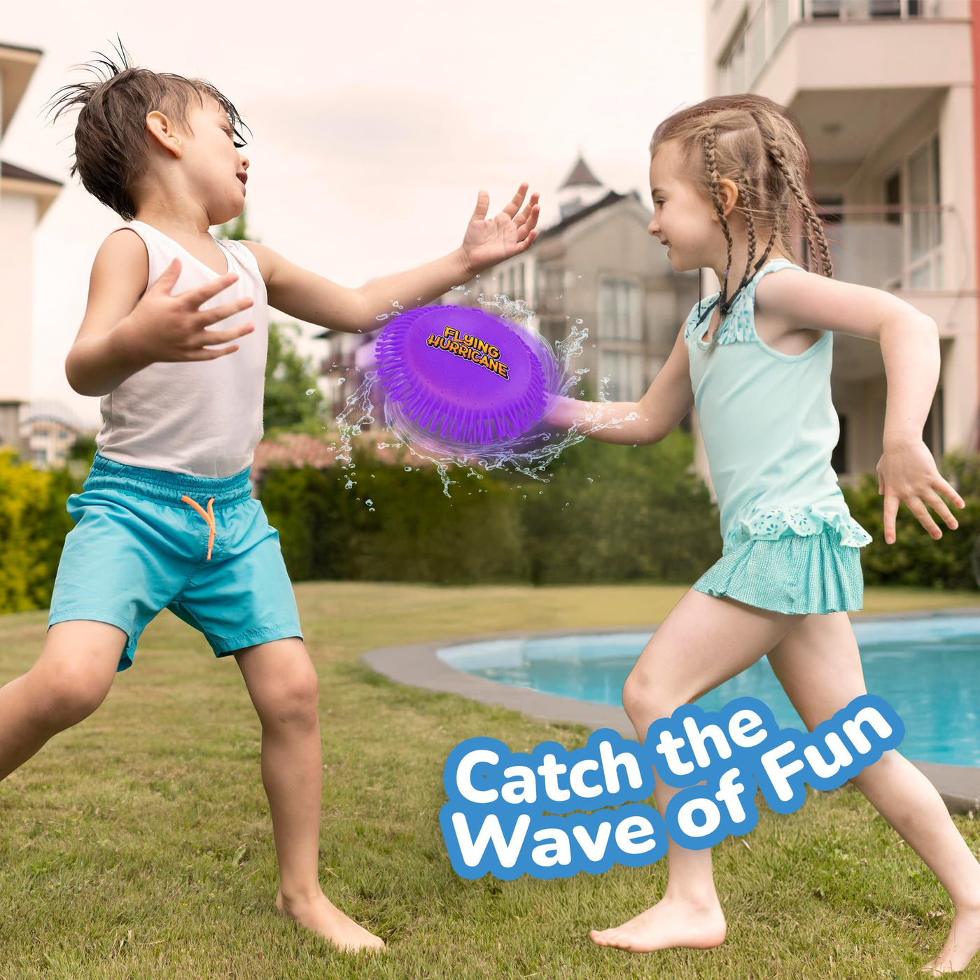 Splash Water Flying Disc Toys, Set of 3, Water Splashing Flying Discs for Kids in 3 Bright Colors