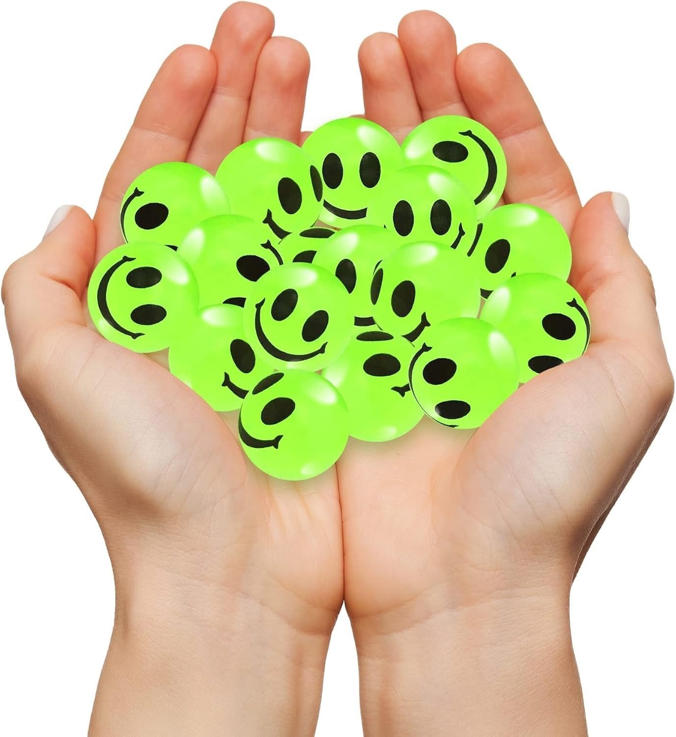 36 PCS Glow in The Dark Smile Face Bouncy Balls - Bulk Pack of 36