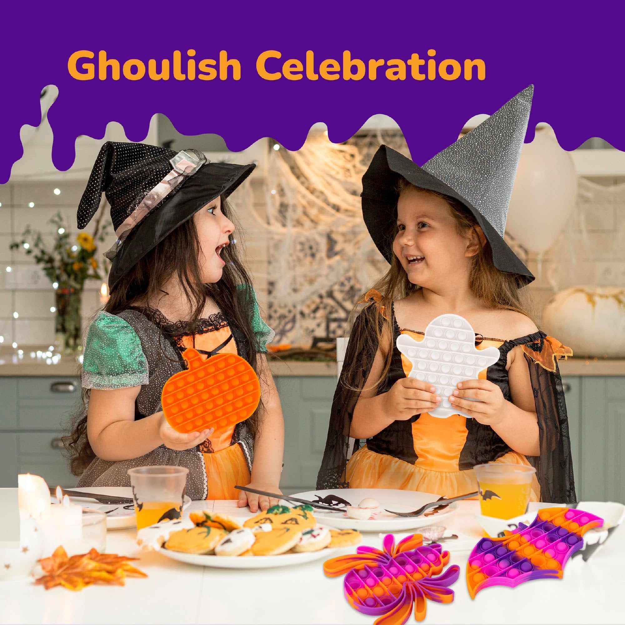 Halloween Poppers - 4 Pack - Halloween Pop Its Sensory Fidget Toys