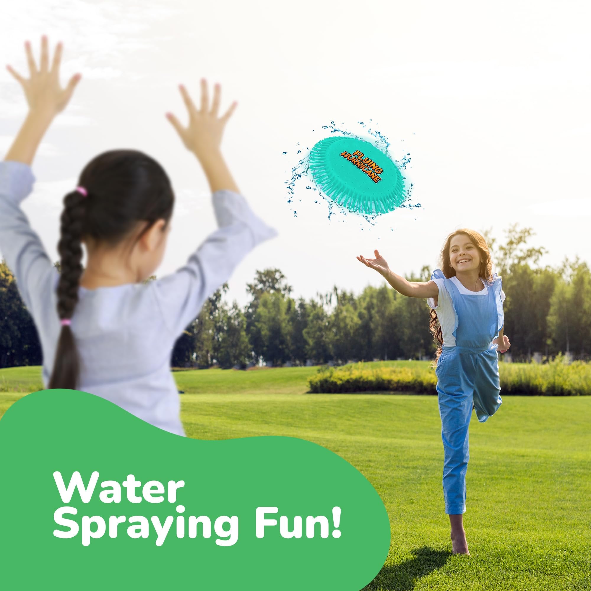 Splash Water Flying Disc Toys, Set of 3, Water Splashing Flying Discs for Kids in 3 Bright Colors