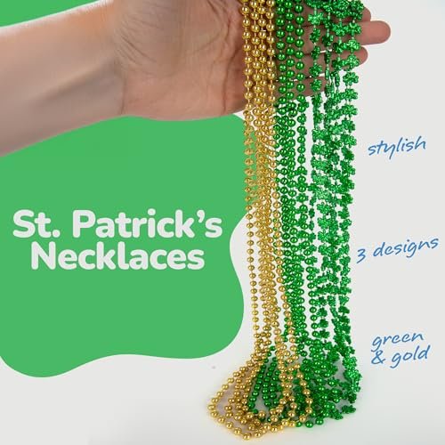 St Patrick’s Day Beads Necklaces - Set of 12