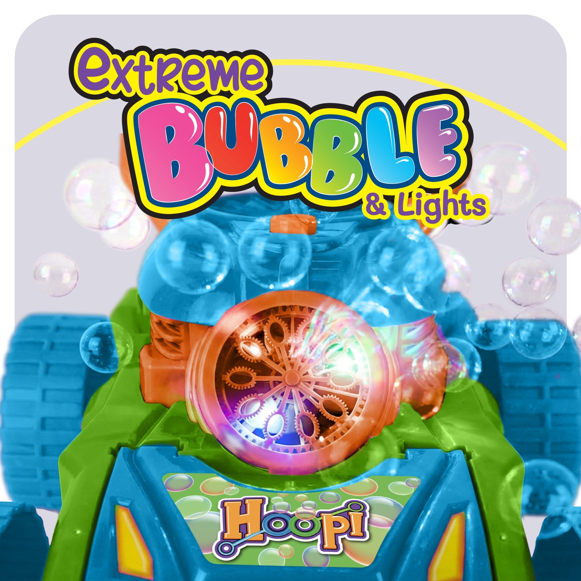 Hoopi Bubble Lawn Mower, Bubble Blowing Push Toy with 3 Solutions Bottles