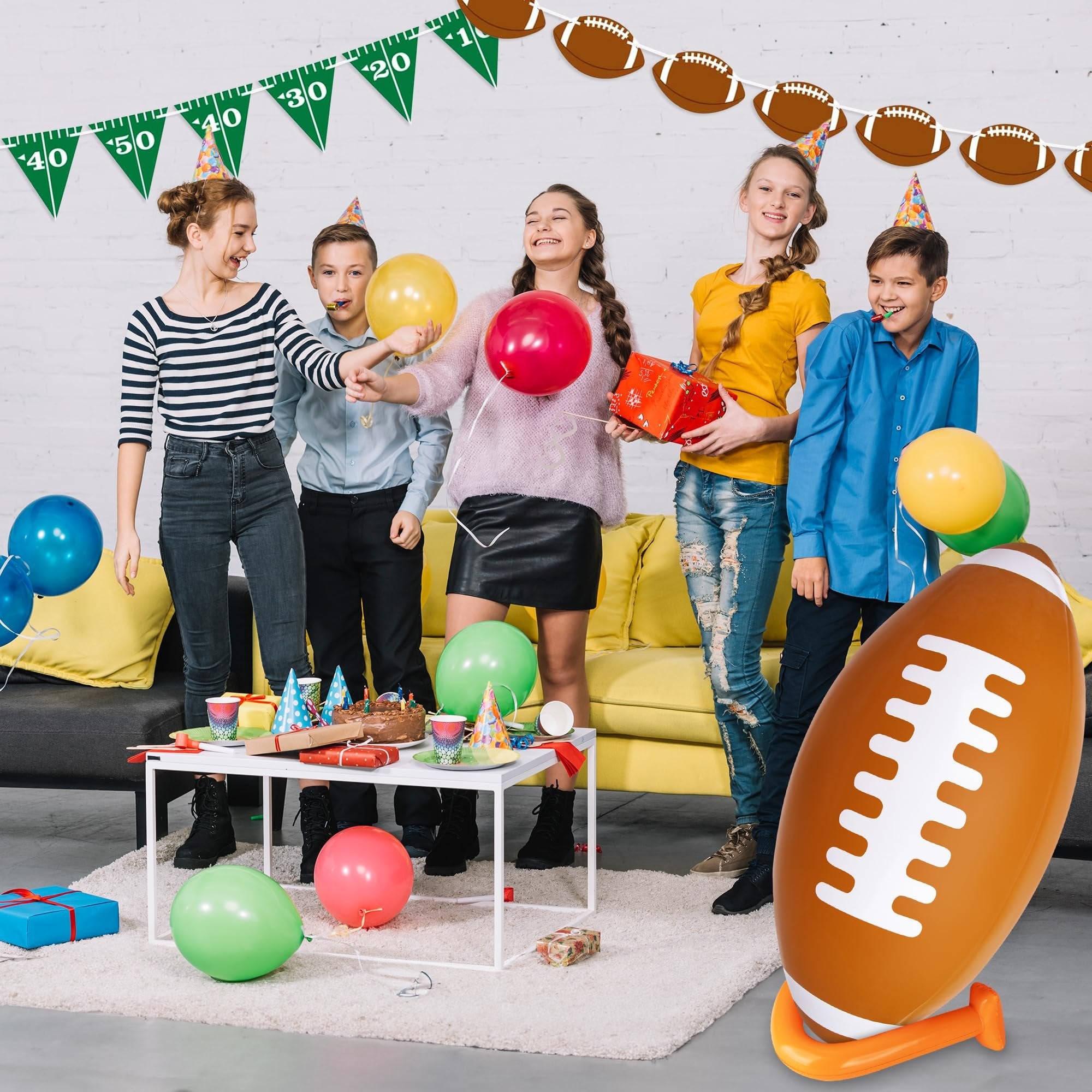 36" Giant Jumbo Inflatable Football with Tee Stand